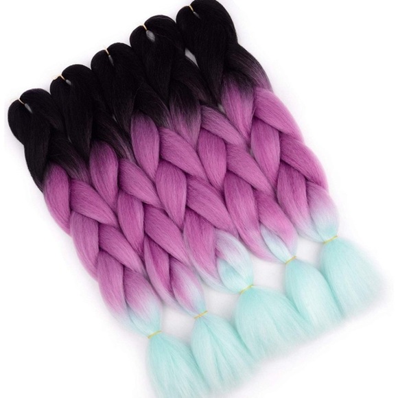 5 packs of Black Purple  ombré braiding hair *NWT*